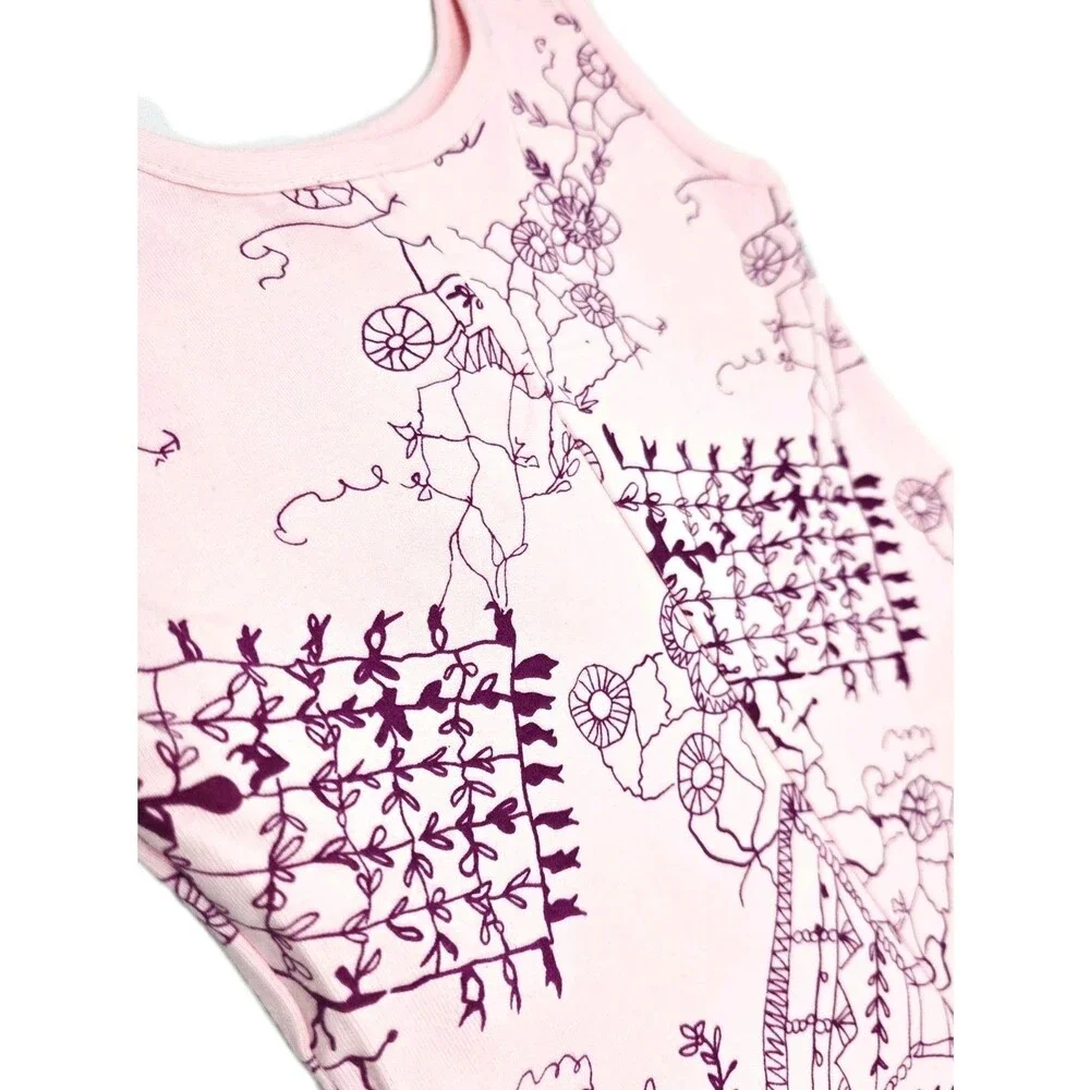 Baryshnikov Kids VTG Pink Antique Lace Cotton Blend Biketard Singlet Size 12/14